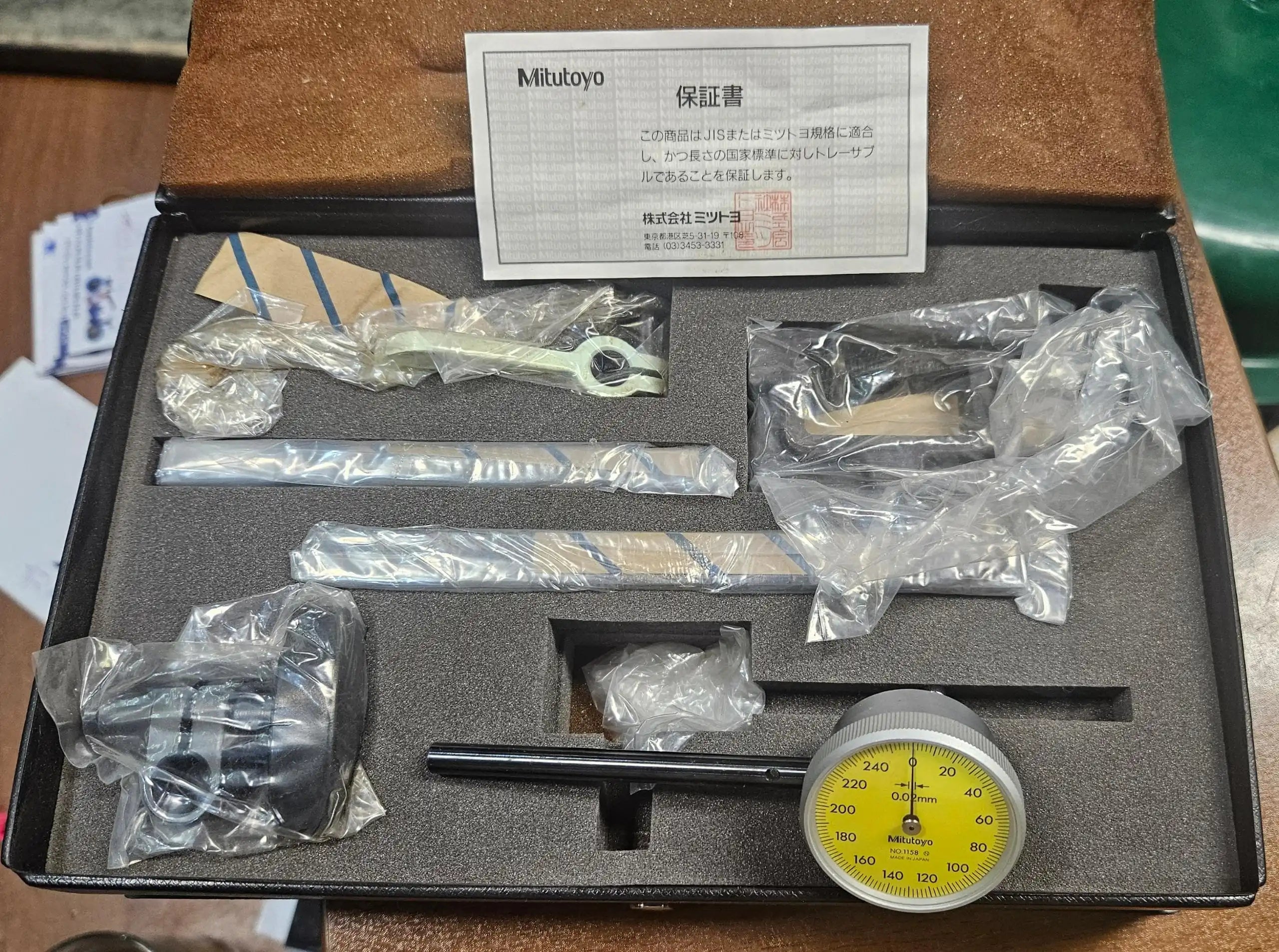 MITUTOYO 1158 .2mm Range, 0-250 Reading Dial Test Indicator Back plunger  graduation .01mm