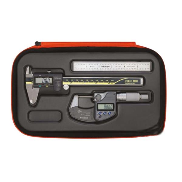 Mitutoyo Soft Case Tool Kit Components for 64PKA285UK Mitutoyo Soft Case Tool Kit, Digital Micrometer 1"/25mm, Digital Caliper 6"/150 mm