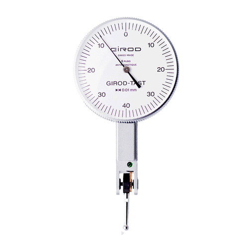 Girod GT 1452 R Lever Dial Indicator Horizontal Type, Graduation 0.01mm, Range 0.8mm, Stylus Length 12mm, Bezel Diameter 37mm