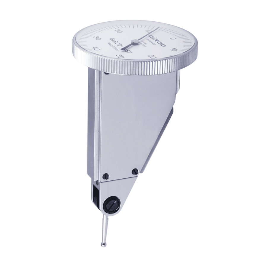 Girod GT 1472R Lever Dial Indicator Vertical Type, Graduation 0.01mm, Range 0.8mm, Stylus Length 12mm, Bezel Diameter 37mm Anti Magnetic Manufactured in Switzerland