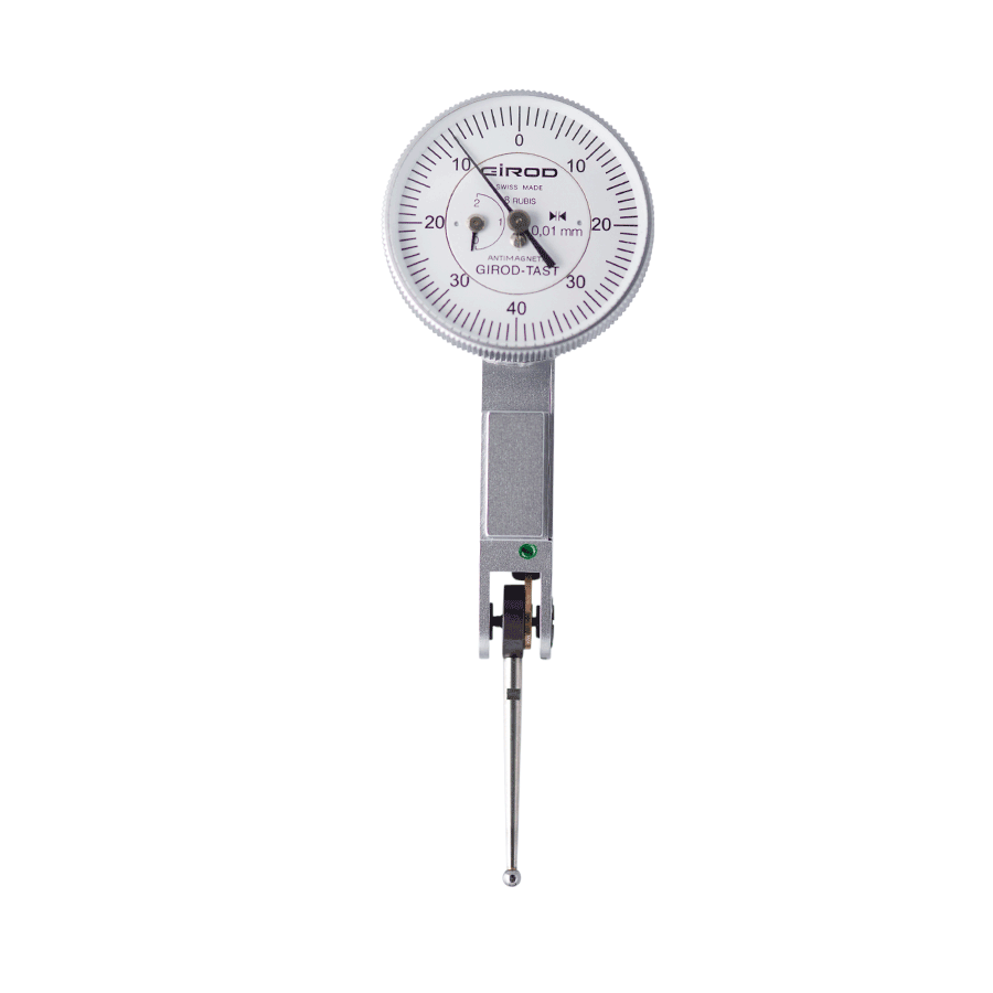 Girod GT 2252 R Lever Dial Indicator Horizontal Type, Graduation 0.01mm, Range 1.6mm, Stylus Length 24mm, Bezel Diameter 27.4mm