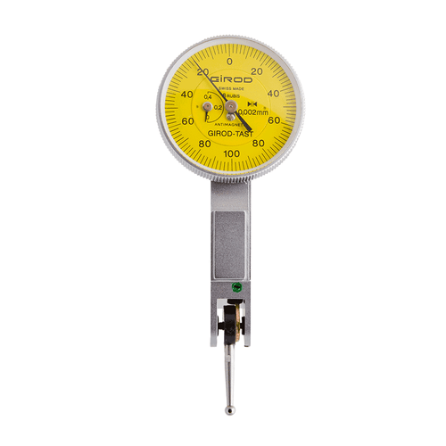 Girod GT2253 R Lever Dial Indicator Horizontal Type, Graduation 0.002mm, Range 0.4mm, Stylus Length 12mm, Bezel Diameter 27.4mm