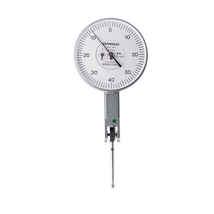 Girod GT 2452 R Lever Dial Indicator Horizontal Type, Graduation 0.01mm, Range 1.6mm, Stylus Length 24mm, Bezel Diameter 37mm