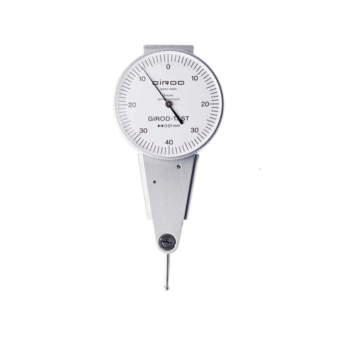 Girod GT1492 R Lever Dial Indicator Parallel Type, Graduation 0.01mm, Range 0.8mm, Stylus Length 12mm, Bezel Diameter 37mm