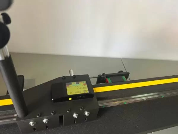 Computerized ruler & tape calibrator Wireless with LED microscope 0-3000mm x .01 system 258030005 with Wireless & Umm Stand equipped with computerized micron measuring SB data output and hi-res 12 inch LED microscope.