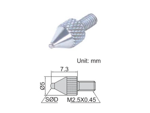 Ball Point INSIZE 4mm, Size M2.5x0.45mm, Material Carbide (6282-0305)
