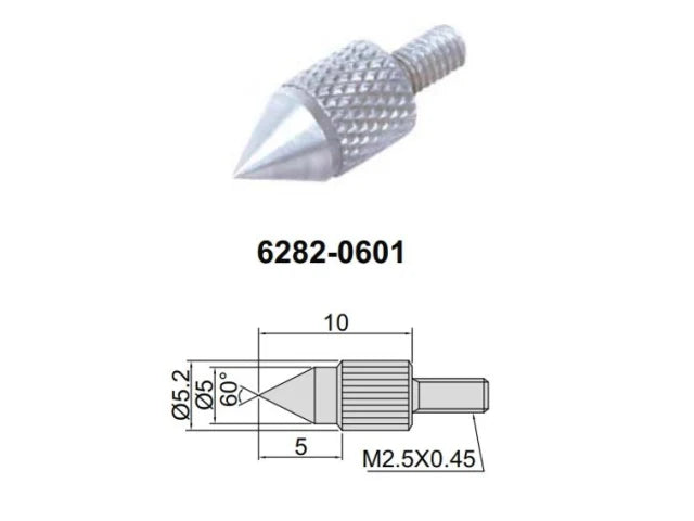 Conical Contact Point INSIZE 10mm (6282-0602) Tip 60 degree length 10mm  4 x 48 UNF