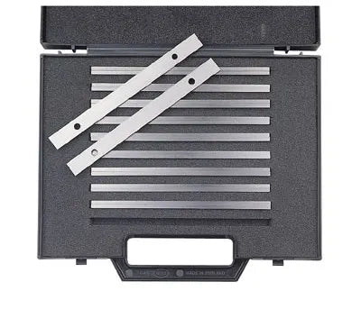 MHC 637-7030 Sets of Parallels 10 Pairs of parallels 6"  1/2 in, 5/8 in, 3/4 in, 7/8 in, 1 in, 1-1/8 in, 1-1/4 in, 1-3/8 in, 1-1/2 in and 1-5/8 in. Length: 6 in, Width: 1/8 in.  accuracy .0003"