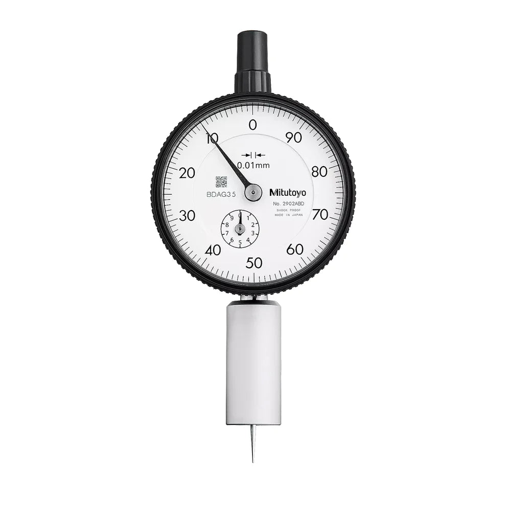 Dial Indicator Depth Gauge 0-10mm, Needle Contact Element, Round Base 7222A