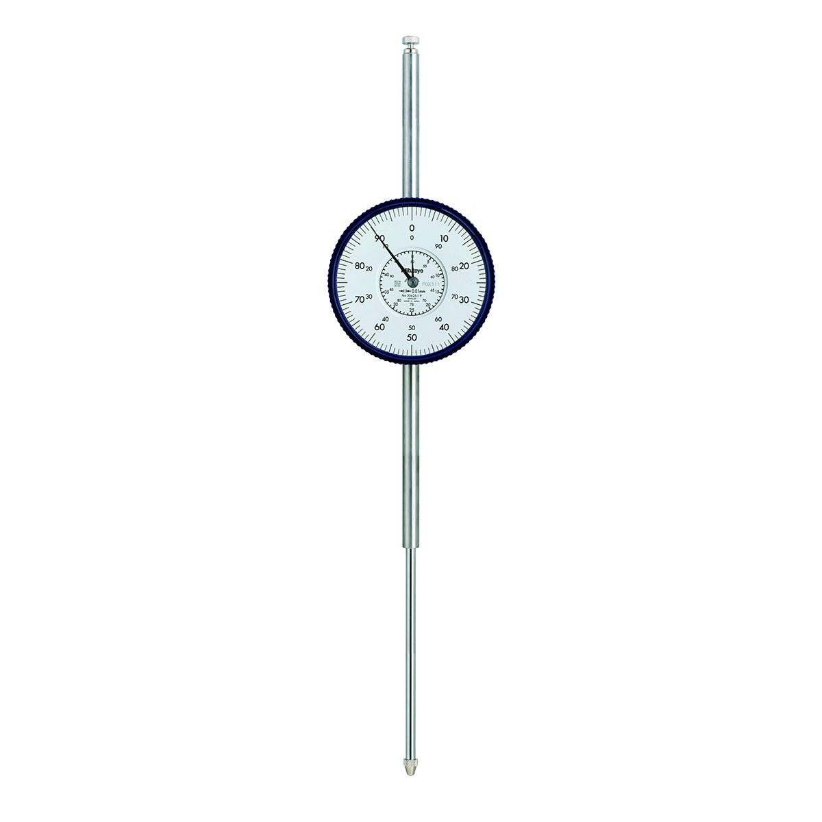 Dial Gauge, Flat Back, ISO Type Jewelled Bearing, Shockproof, 100mm, 0,01mm 3062AB-19