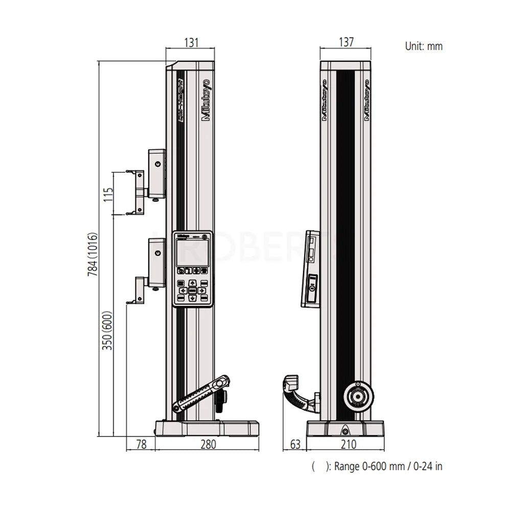 Mitutoyo QM 518-255 Height Gauge 350mm / 0-14", with Air Floating, Metric / Imperial