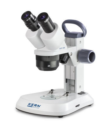 Kern OSF 438 Stereo Zoom Microscopes Binocular HWF  Eyepiece 10×,  Field of View Ø20mm,  Objective 1x/2x/3x  LED Incident/Transmitted