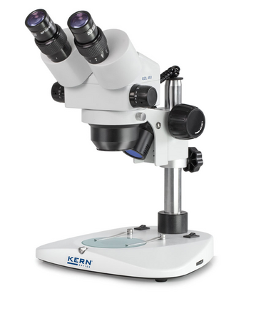 Kern OZL Stereo Zoom Microscopes OZL 451 Binocular 10x Eye piece, Zoom .75 to 5X, 10W Halogen Incident/Transmitted