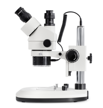 Kern OZL Stereo Zoom Microscopes OZL 466 Trinocular 10x Eye piece, Zoom .7 to 4.5X, Integrated LED Ring Light