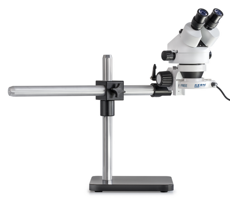 Kern Stereo Microscope Set OZL 961, Binocular 10x Eye pieces, 0.7-4.5X universal (telescopic arm with plate)