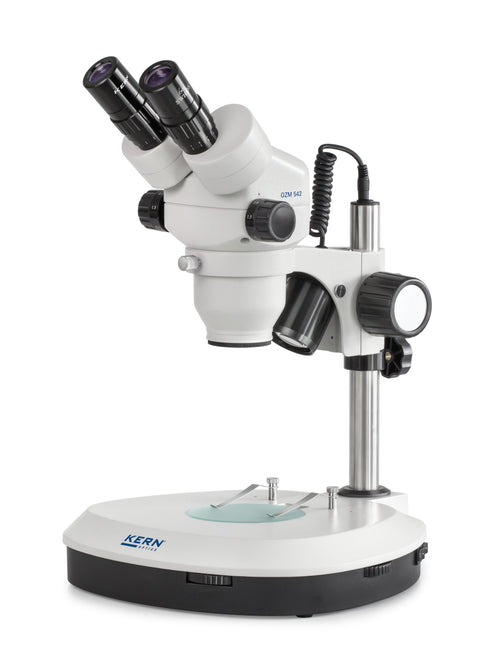 Kern OZM 542 Stereo Zoom Microscopes Binnocular HWF  Eyepiece 10× , Zoom 0,7 x - 4,5 x , 3W LED, Incident/Transmitted