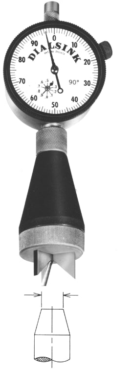 BARCOR External Analogue Chamfer Gauges 1090-E, Range 0-1", 90 degree