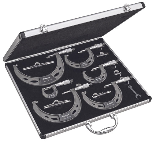 Starrett S436.2MCXRLZ Starrett Mechanical Micrometer Sets EDP Number : 12776 Range : 0-150mm Graduation : .01mm Set Includes : 25, 50, 75, 100, 125 & 150mm Micrometers with Five Standards in Case