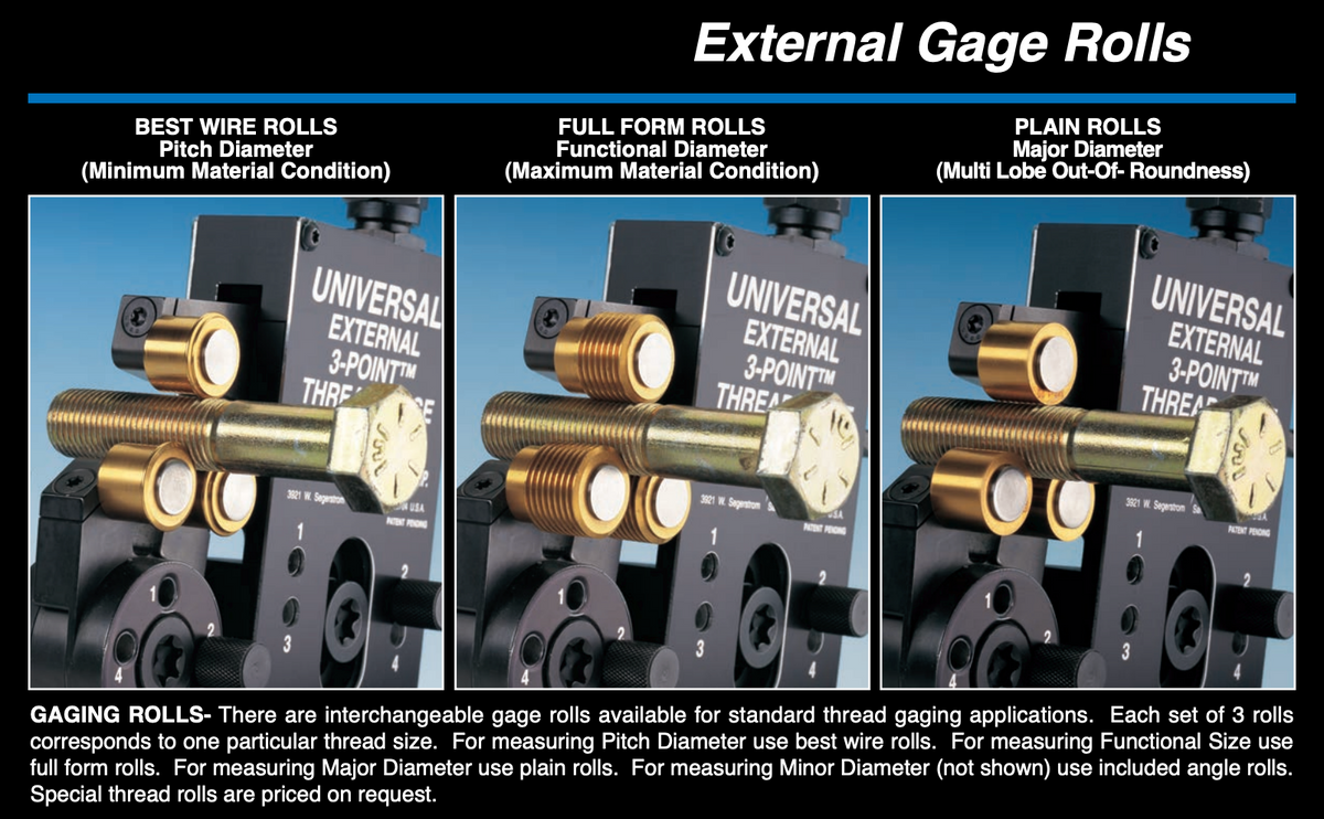 Universal Punch 3 Roll Comparator, #12000 3-Point Thread Fixtures