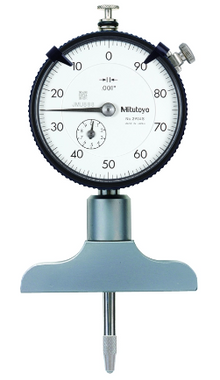 Mitutoyo Dial Indicator Depth Gauge 0-8", Ball Point Contact Element, 2,5" Base" 7217S