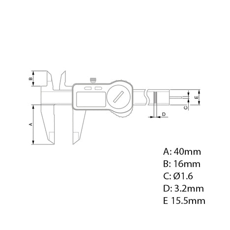 Universal Digital Calipers  0-150mm (Square Depth Rod) 00530097
