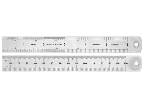 Moore & Wright Traditional Engineers Rigid Steel Rule 150mm (6") ER106