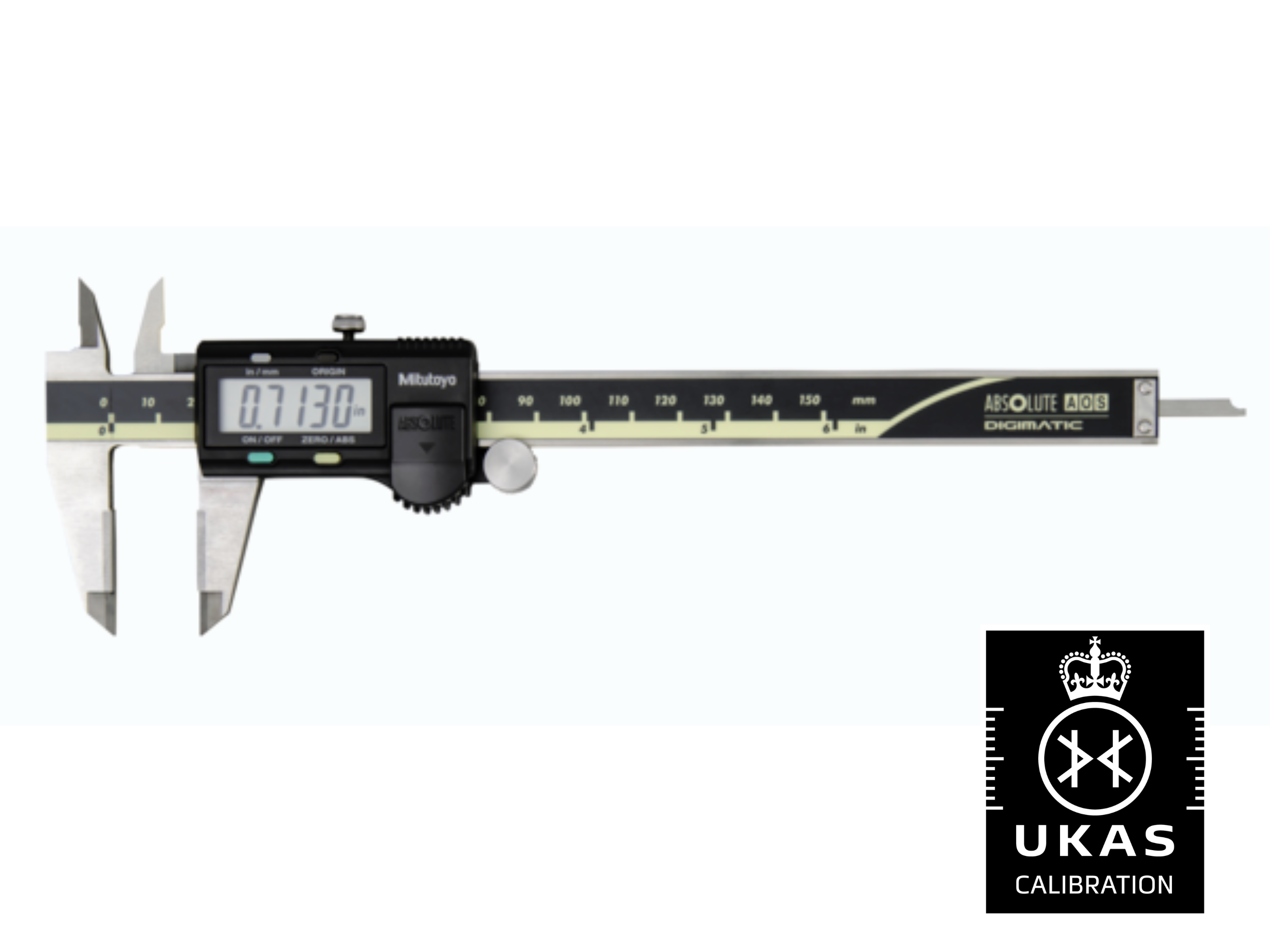 Mitutoyo ABSOLUTE AOS Carbide Caliper 0-150mm/0-6" Square Depth Rod & Thumb Roller 500-159-30