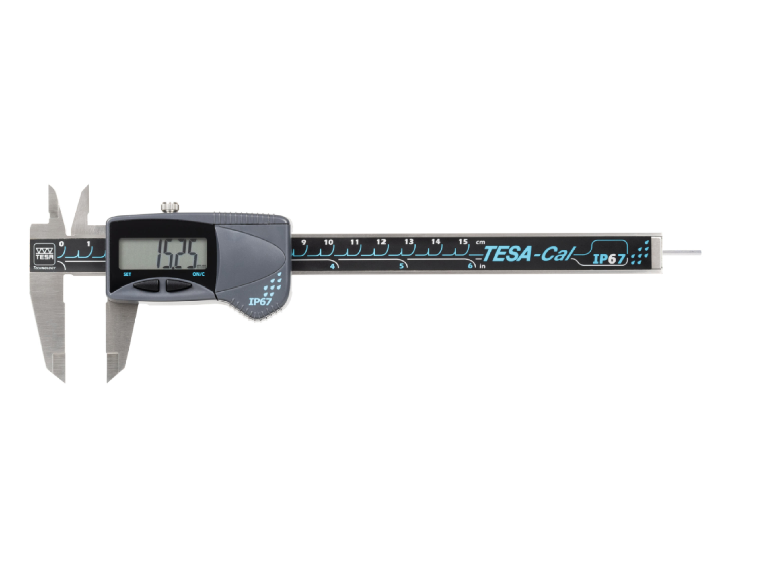 Tesa Universal Digital Calipers, 150 mm, TWIN-CAL IP67 (Round Depth Rod) 00530141