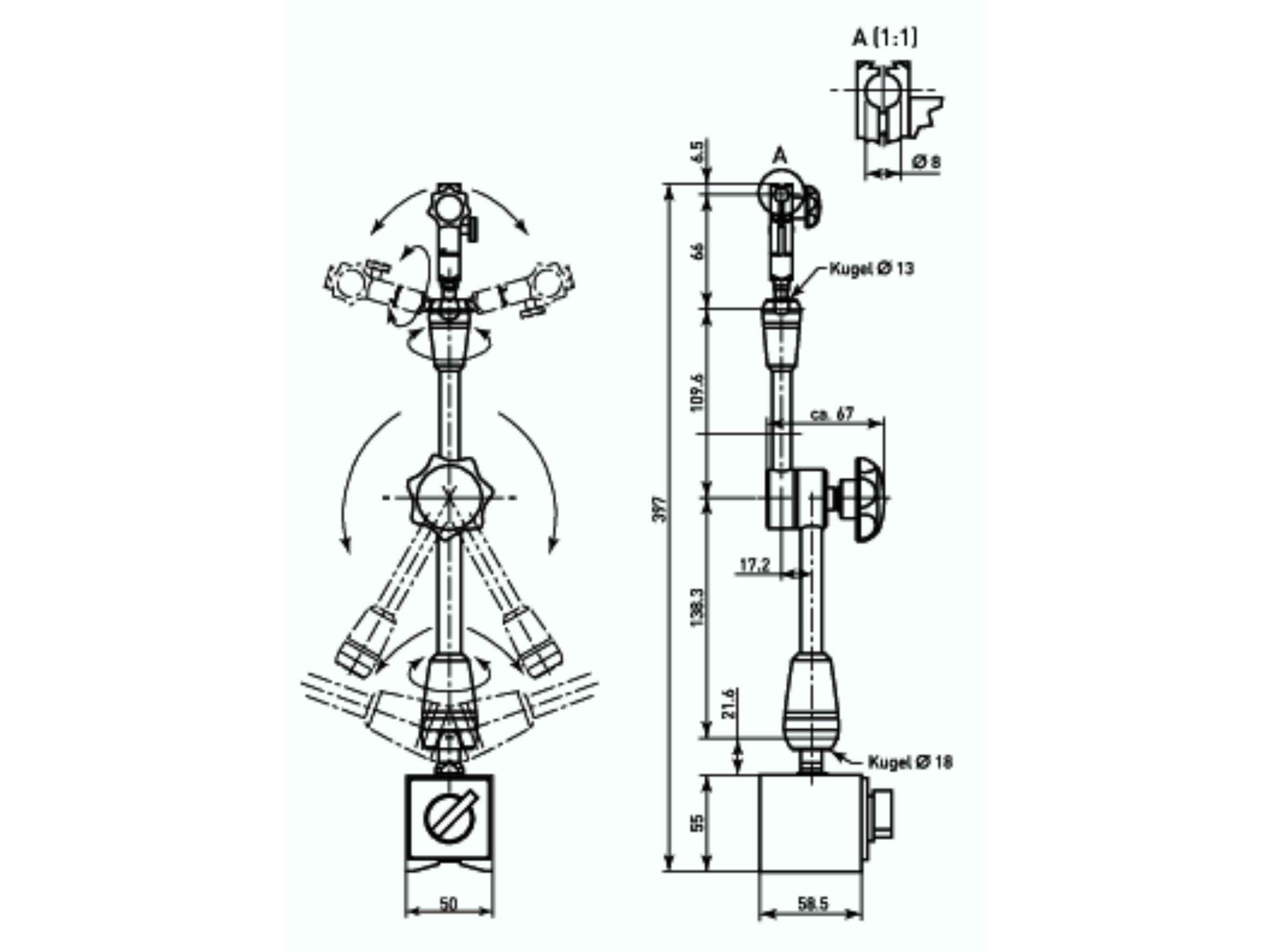 Jointed Magnetic Stand 280mm Working Radius