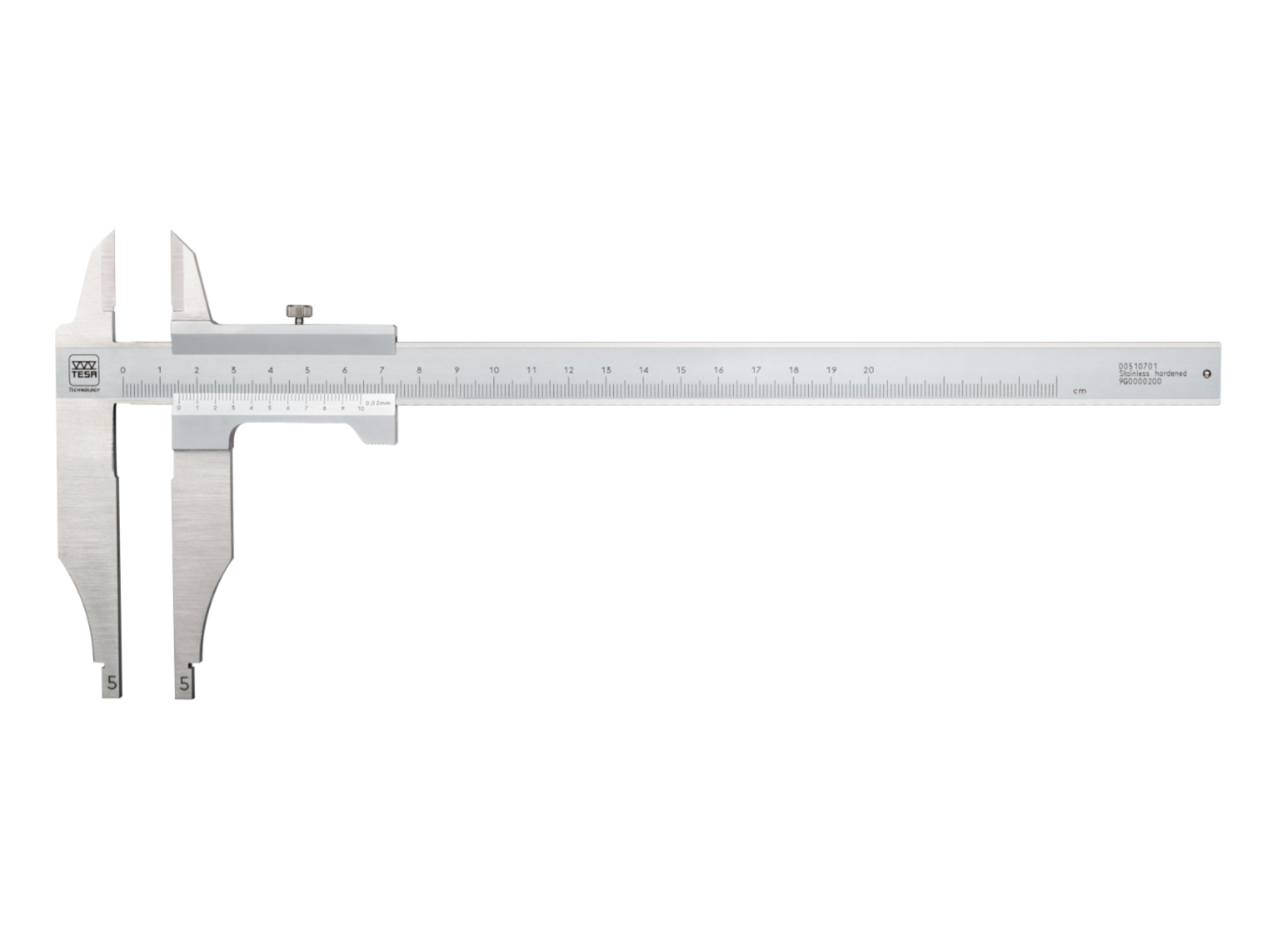 Tesa Workshop Vernier Calipers with knife-edge external jaws without fine adjustment 0-500mm 0.02mm 00510741