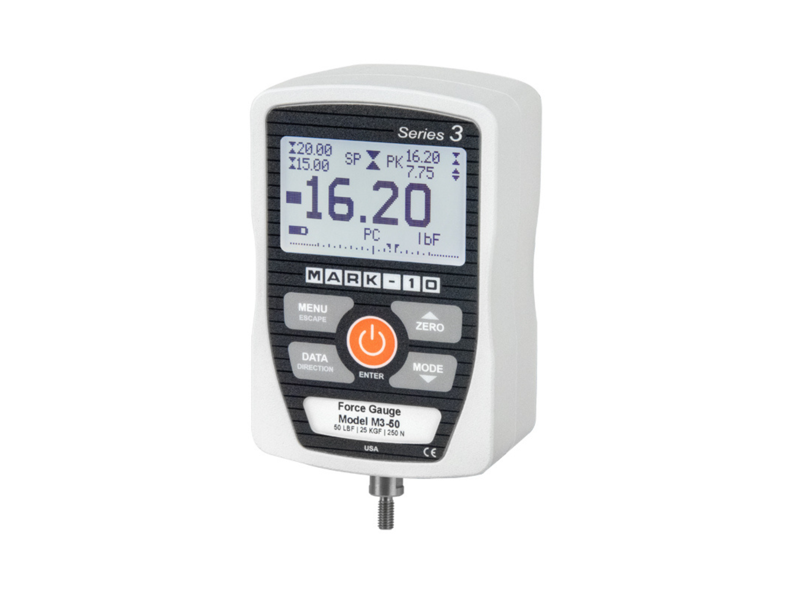 Mark-10 Basic Digital Force Gauge 500 lbF / 2500 N M3-500U
