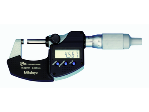 Mitutoyo Metric Digimatic Micrometer 0-25mm, IP65, Ratchet Thimble 293-244-30