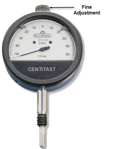 Schwenk Precision Mechanical Indicator Centicast reading 0.01 mm DIN 879 MR 0.5 mm Code 61100000