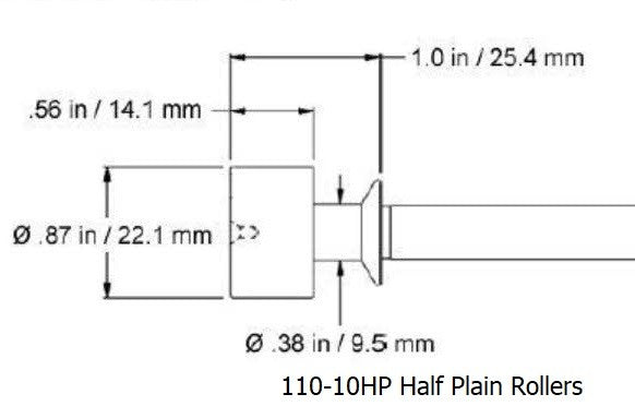 Universal Punch - Half Plain Roller Set - for Models -10, -20, -40 Model: Model -40 (140-40HP)