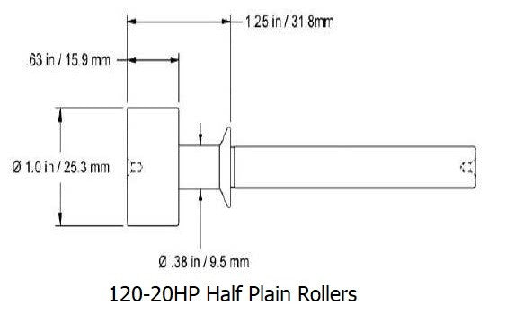 Universal Punch - Half Plain Roller Set - for Models -10, -20, -40 Model: Model -40 (140-40HP)