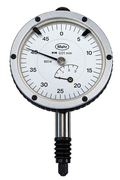Mahr Dial Gauge, Flat Back, ISO Type IP63, 3mm, 0,01mm 4326100 Waterproof