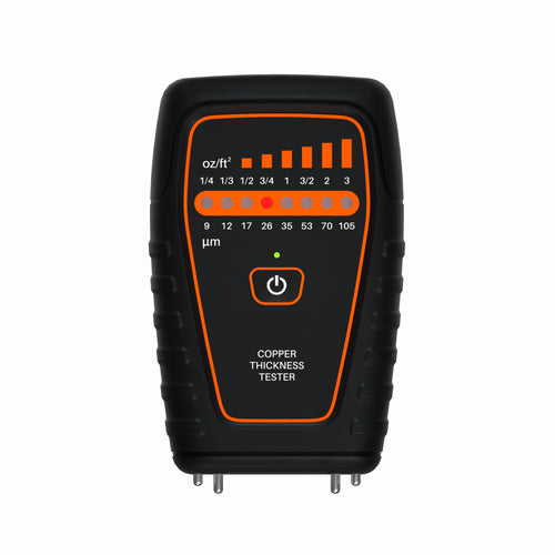 Copper foil thickness gauge EC-3000 Copper Thickness Tester Measuring range 0—122?m(0—3.5oz/ft2) Metric units(?m) 9,12,17,26,35,53,70,105 Imperial units(oz/ft2) 1/4,1/3,1/2,3/4,1,3/2,2,3 Unit oz/ft2,?m