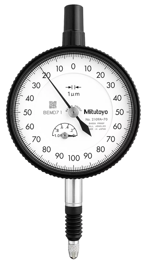 Dial Gauge,Flat Back, ISO Type IP64, Jewelled Bearing, Shockproof, 1mm, 0,001mm 2109AB-70