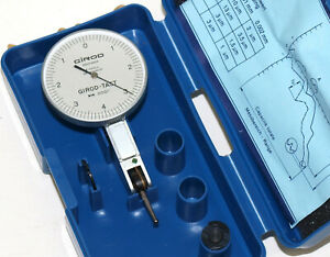 Girod Horizontal Indicator GT1452, Graduation: .01mm, Range: 0.8mm, Reading: 0-40-0, Face 37mm, Stylus 12mm, DIN 2270