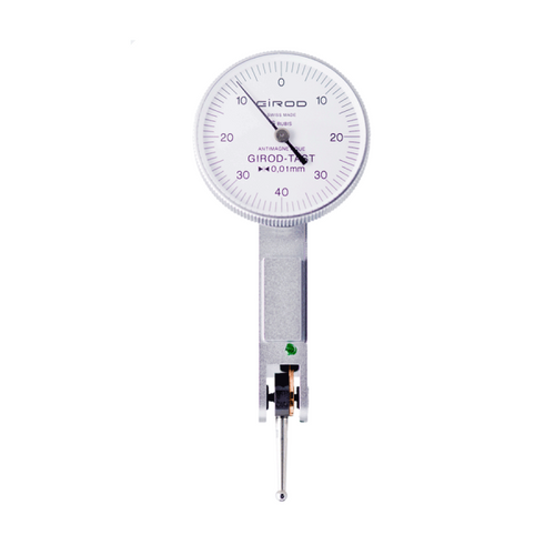 Girod GT1252 Lever Dial Indicator Horizontal Type, Graduation 0.01mm, Range 0.8mm, Manufactured in Switzerland