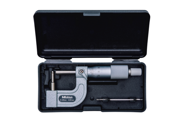 Tube Micrometer Cylindrical Anvil Flat Spindle, 0-25mm 115-315