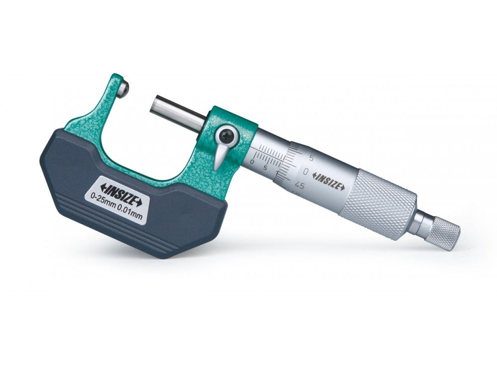 Insize Tube Micrometer 0-25mm x .01mm Code 3260-25 Spherical Anvil & Flat Spindle