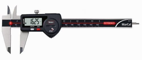 Mahr Federal 6 inch / 150mm digital caliper 4103067. Model 16 EWR IP67 with Flat Depth Rod and Friction Wheel with SPC Output