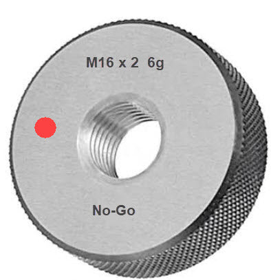 Metric Thread Ring Gauge (No-Go) Class 6g Code No P9024-N16-1 Size M16x2