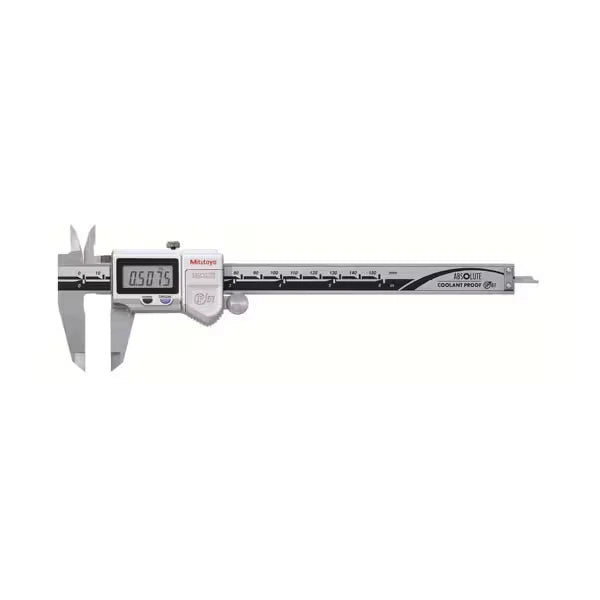 Mitutoyo Digital ABS Caliper Coolant Proof IP67 Inch/Metric, 0-6", Thumb Roller,Depth Rod Round 500-769-20