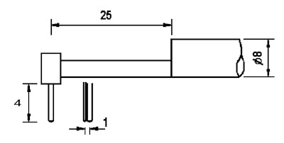 Diavite Tracer KKH with skid, concave/vex surface, 4 mm, 5 µm/90° for VH/VHF, Article code:  KKH-04/10/90/5