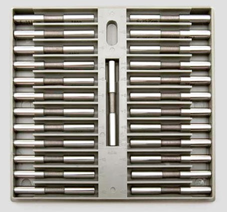 Deltronic THH25 Class X Pin Gauge Sets. 0.001" Steps on Half Thousandth Code DTHH25-0250-1075, Range  .0255 - .1075"