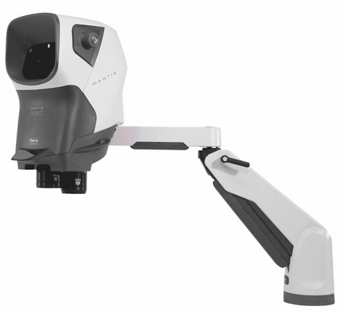 Vision Mantis® stereo viewing system with universal stand and extension arm, MPH001-004200201: PIXO MPH001, C/W MTO004 4x Lens, MTB200 Verso Arm, MTB201 Verso Forearm Extension