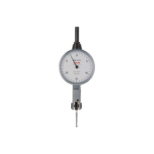 Peacock Horizontal Lever type indicator graduation .0005'' x 0.030'' range Reading 0 - 15 - 0 Stylus 0.750" Dial diameter is 1-3/8". Dovetoils on top, back & front. Non-magnetic