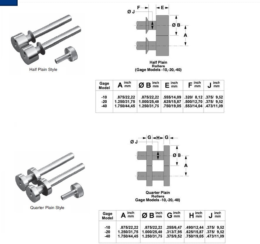 Universal Punch Concentricity Gauge - K1-20- Concentricity Gage - K1 Series - Dual Indicator - w/ Standard & Side Carrier, APart Diameters: 3/8” - 2” (10mm to 50mm) Part Lengths: up to 6” (152mm) Accuracy .004mm/.00016", Rollers are Extra